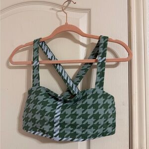 Aerie Offline Green Patterned Crop Top
